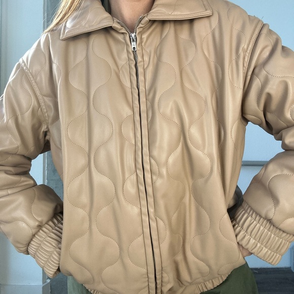 ASOS Design Quilted Vegan Leather Jacket, Size US 4 (P) - Picture 2 of 5